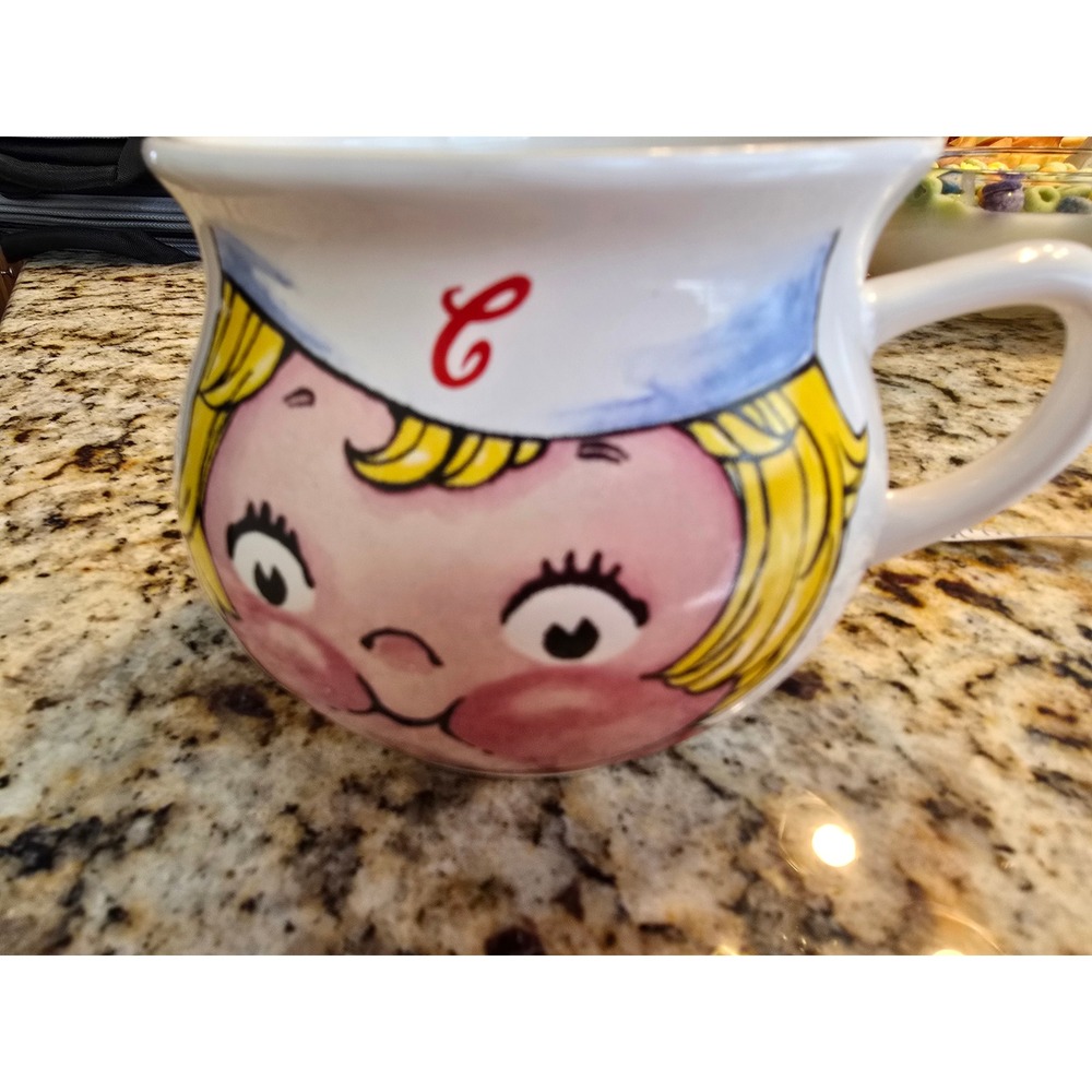 Vintage 1998 Campbell Soup Kid‎ Girl Ceramic Mug Houston Harvest White 14oz